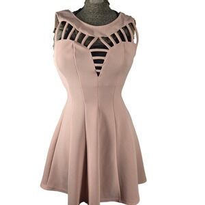 Windsor Fit & Flare Dress Cutout Mini Party Cocktail Dress Pink Sz 5 Barbie core